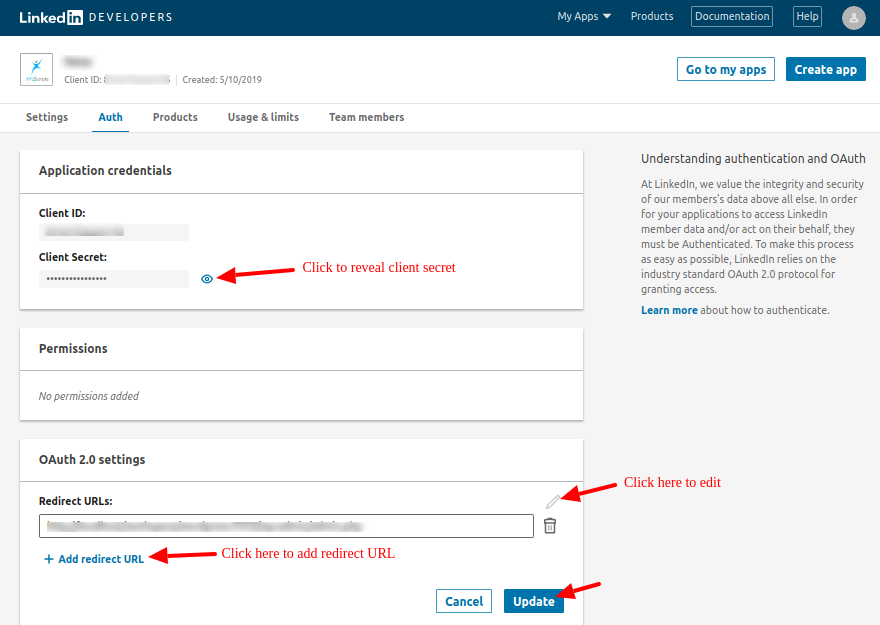 3-Authentication App detail Developers Linkedin