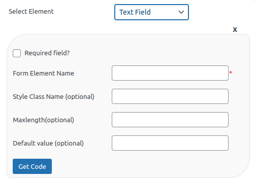 Contact Form Element - Text Field
