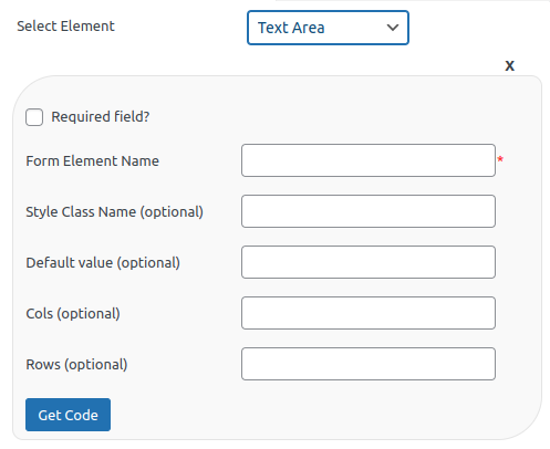 Contact Form Element - Text Area