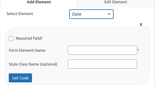 Contact Form Element - Date