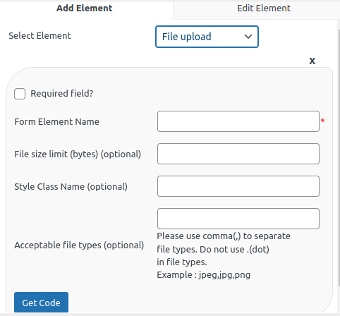 Contact Form Element - File Upload