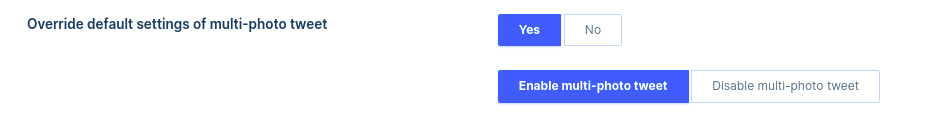 Override default settings of multi-photo tweet
