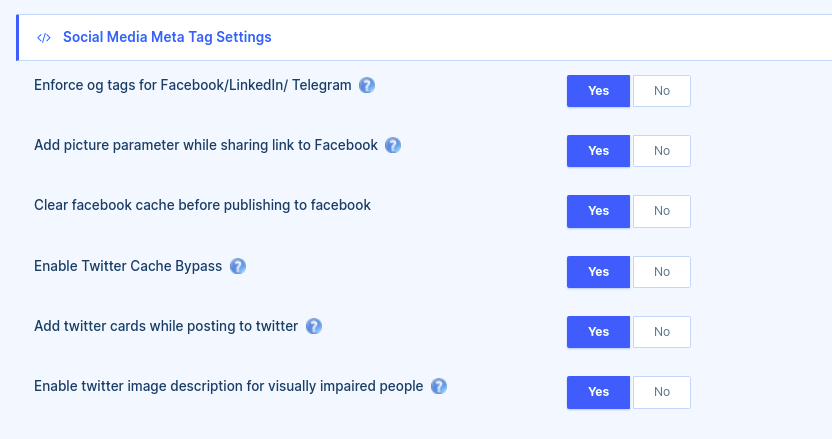 Socialmedia-settings