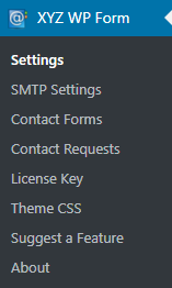 XYZ WP Form - Menu