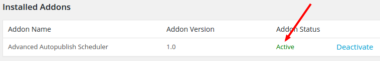 addon active