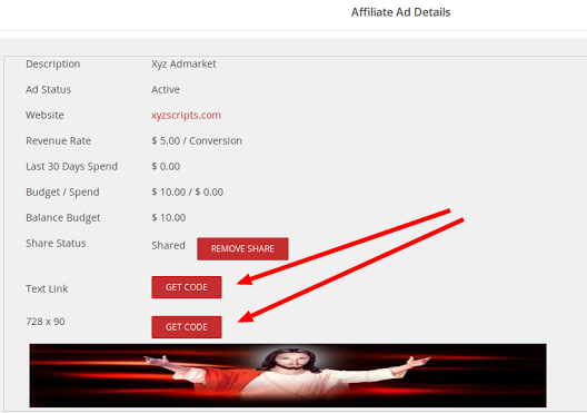 get code affiliate ad