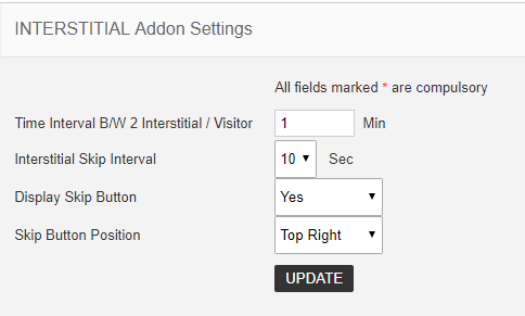 interstitial addon settings