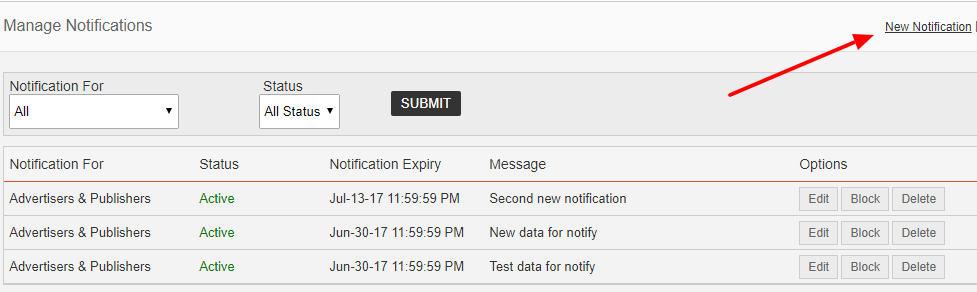 manage notifications