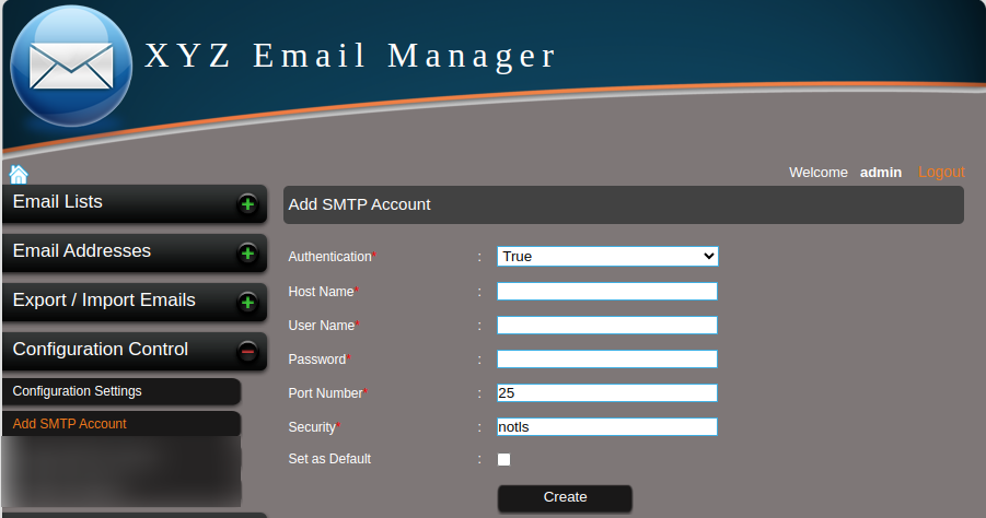 Add SMTP Account Details