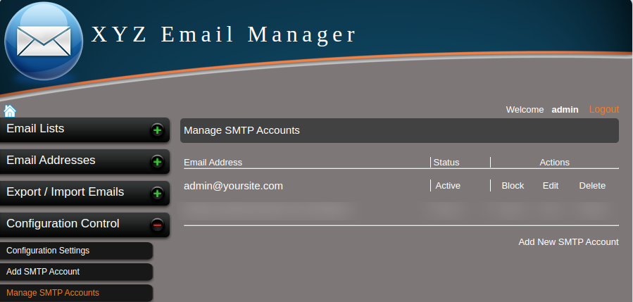 Manage SMTP Accounts