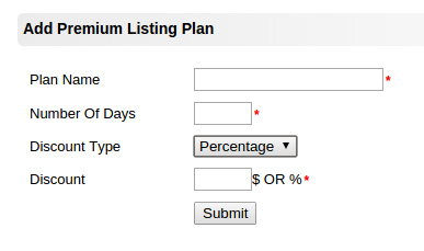 add premium listing plans