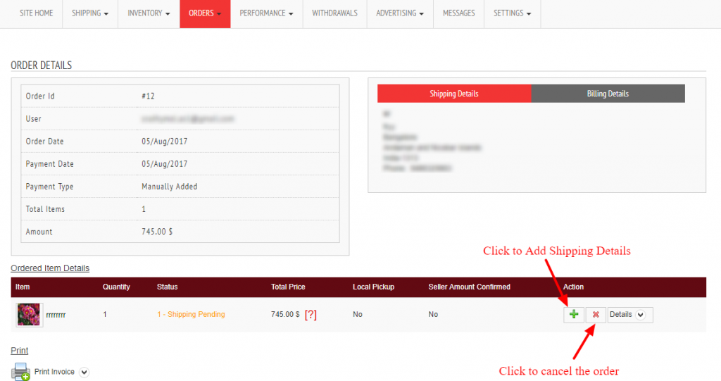 How seller can manage orders? – XYZScripts Help