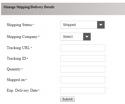 shipping status