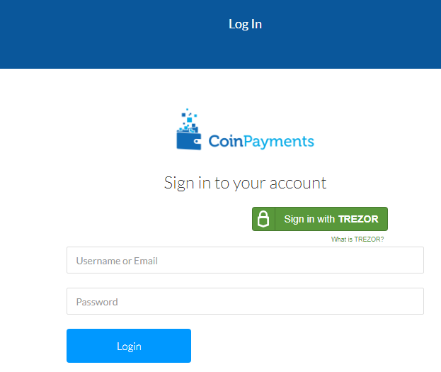 coinpayment login