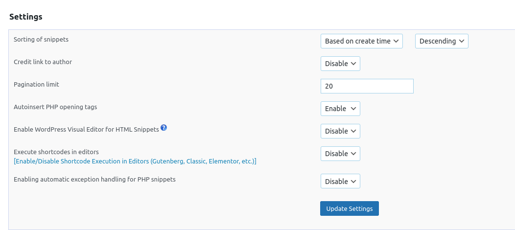 Settings – XYZScripts Help