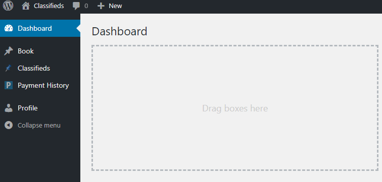 user dashboard