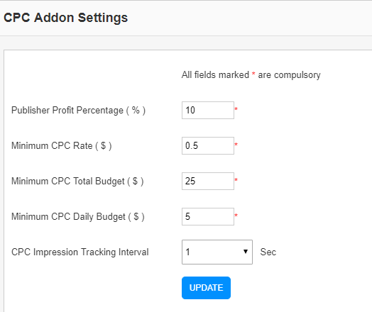 CPC settings