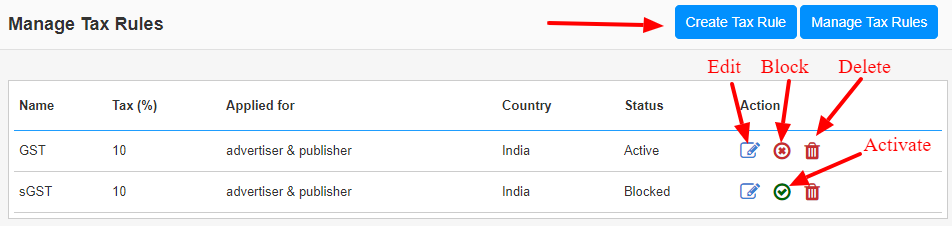 manage tax rules